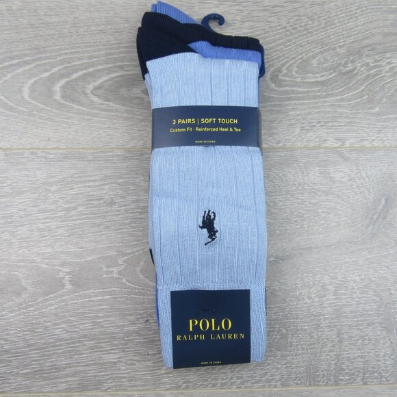 Polo Ralph Lauren Soft Touch Rib Dress Socks Men's Size 6-12.5 (3 PAIRS) NEW - Picture 2 of 13